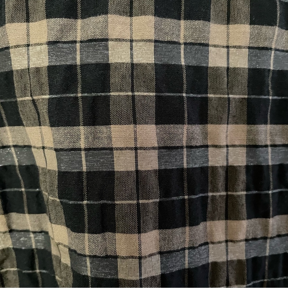 GANNI Seersucker Plaid Check Dress Black Brown Quiet Luxury Classic Sz 38 M B30 - Picture 13 of 13